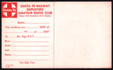Vintage ham radio card SANTA FE railroad train indian pictured 1969 QSL n-mint