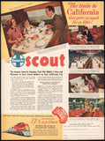 Vintage magazine ad THE SANTA FE SCOUT from 1940 Economy Train cars pictured