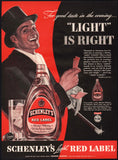 Vintage magazine ad SCHENLEYS LIGHT RED LABEL BLENDED WHISKEY from 1939