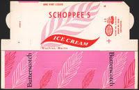 Vintage box SCHOPPEES Ice Cream Butterscotch Machias Maine new old stock excellent++