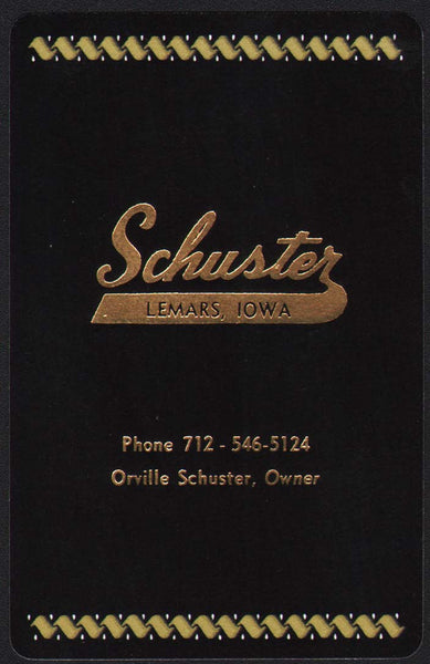 Vintage playing card SCHUSTER trucking company Orville Schuster Owner Lemars Iowa