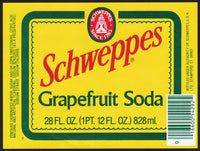 Vintage soda pop bottle labels SCHWEPPES GRAPEFRUIT Lot of 50 unused n-mint+