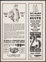 Vintage flyer SCOTCH WOOLEN MILLS for suits R Q Hankins Willow Springs Missouri