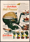 Vintage magazine ad SCOTT ATWATER OUTBOARD BOAT MOTORS 1953 Gold Pennant pictured