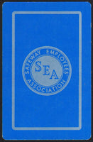 Vintage playing card SEA SAFEWAY EMPLOYEES ASSOCIATION with a blue background