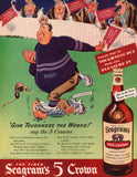 Vintage magazine ad SEAGRAMS 5 CROWN WHISKEY 1942 Patterson football art