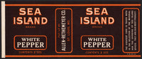 Vintage label SEA ISLAND BRAND spice White Pepper Allen Rethemeyer Co St Louis