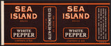 Vintage label SEA ISLAND BRAND spice White Pepper Allen Rethemeyer Co St Louis