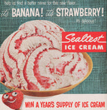 Vintage magazine ad SEALTEST ICE CREAM 1957 bowl of Banana Strawberry pictured