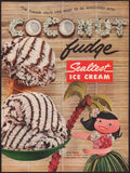 Vintage magazine ad SEALTEST ICE CREAM Coconut Fudge 1957 cartoon hula girl pictured