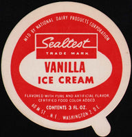 Vintage lid SEALTEST Vanilla Ice Cream National Dairy Washington DC unused n-mint+
