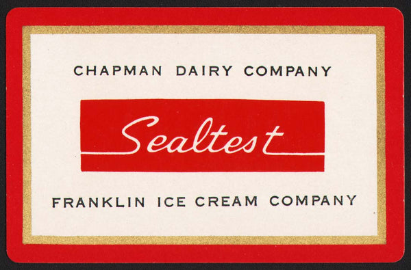 Vintage playing card SEALTEST red Chapman Dairy Franklin Ice Cream Kansas City