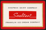 Vintage playing card SEALTEST red Chapman Dairy Franklin Ice Cream Kansas City