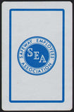 Vintage playing card SEA SAFEWAY EMPLOYEES ASSOCIATION with a silver background