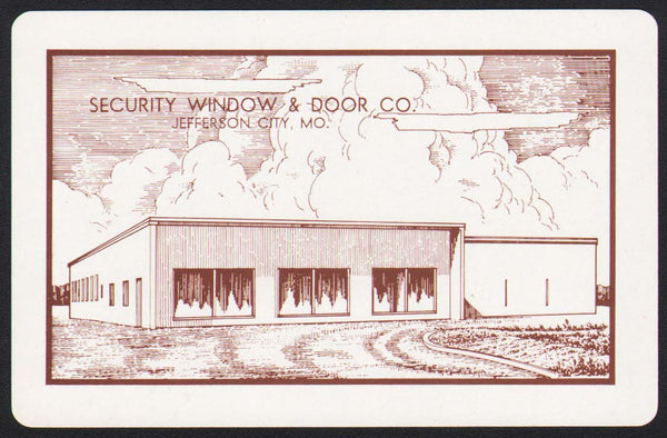 Vintage playing card SECURITY WINDOW and DOOR building Jefferson City Missouri