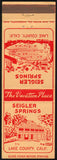 Vintage matchbook cover SEIGLER SPRINGS Vacation Place Lake County California