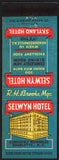 Vintage matchbook cover SELWYN HOTEL Hendersonville Charlotte North Carolina