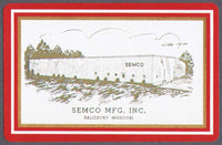 Vintage playing card SEMCO MFG INC picturing their building Salisbury Missouri