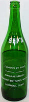 Vintage soda pop bottle SEPS Beverages teddy bear 24oz 1957 Fremont Ohio n-mint