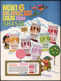 Vintage magazine ad SHASTA COLA 1966 flattop cans six flavors Mt Shasta coupon