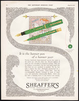 Vintage magazine ad SHEAFFERS Pens Pencils white dot pen 1926 Donald Denton art
