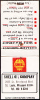 Vintage full matchbook SHELL OIL COMPANY clamshell logo St Louis Missouri unused