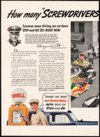 Vintage magazine ad SHELL GASOLINE 1939 two page Screwdrivers Share the Road