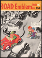 Vintage magazine ad SHELL GASOLINE 1940 Share The Road Club two page cartoon ad