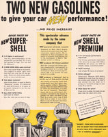 Vintage magazine ad SHELL GASOLINE 1940 Two new gasolines Shell Oil Company