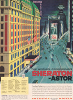 Vintage magazine ad SHERATON ASTOR HOTEL 1956 Times Square New York City picture