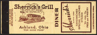 Vintage matchbook cover SHERRICKS GRILL with restaurant pictured Ashland Ohio