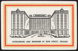 Vintage playing card SHORELAND red hotel pictured Overlooking Lake Michigan Chicago