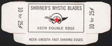Vintage box SHRINERS MYSTIC BLADES Double Edge razor blades new old stock n-mint