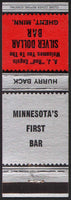 Vintage matchbook cover SILVER DOLLAR BAR from Ghent Minnesota A J Red Engles