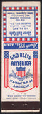 Vintage matchbook cover SILVER RAIL CAFÉ God Bless America McKeesport Penna