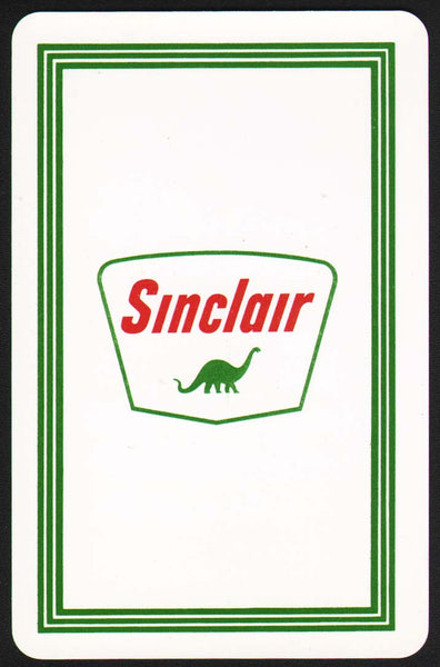 Vintage playing card SINCLAIR gas oil green border with the Dino logo Playrite