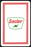 Vintage playing card SINCLAIR gas oil red border with the Dino logo Playrite