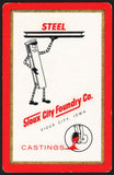 Vintage playing card SIOUX CITY FOUNDRY CO Steelie steel beam Sioux City Iowa