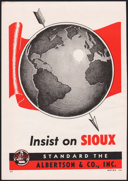 Vintage magazine ad SIOUX TOOLS from 1947 globe pictured Sioux City Iowa 2 page