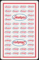 Vintage playing card SKELGAS gas oil picturing multiple red white and blue logos