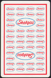 Vintage playing card SKELGAS gas oil picturing multiple red white and blue logos