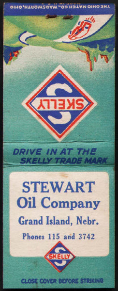 Vintage full matchbook SEKLLY gas oil Stewart Oil Company Grand Island Nebraska
