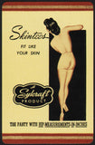 Vintage playing card SKINTEES yellow a Sylcraft Product woman in undergarments