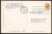 Vintage postcard SKYLINE PENN VALLEY PARK Kansas City Missouri first day issue