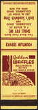 Vintage matchbook cover SMALL FRY INC Jacks Sandwich Shop Waffles Columbus Ohio