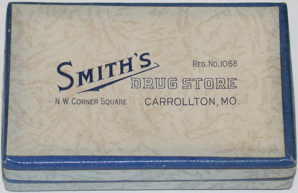 Vintage box SMITHS DRUG STORE early one Carrollton Missouri unused new old stock