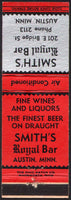 Vintage matchbook cover SMITHS ROYAL BAR Fine Wines and Liquors Austin Minnesota