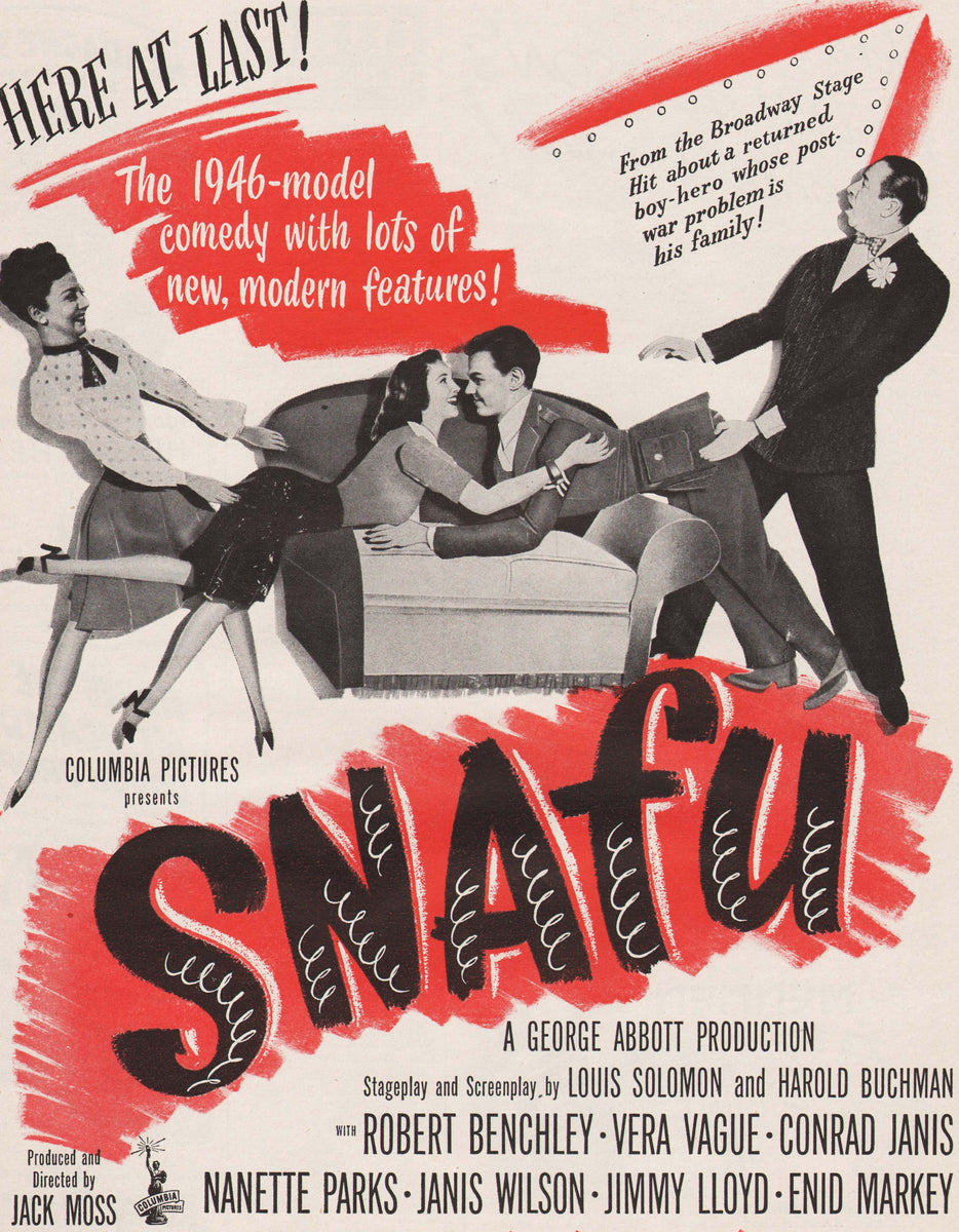Vintage magazine ad SNAFU movie 1945 Robert Benchley Vera Vague Conrad ...