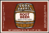 Vintage soda pop bottle label SODA BARREL ROOT BEER unused new old stock n-mint+