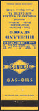 Vintage matchbook cover SUNOCO Gas Oils Highland Sunoco New Castle Pennsylvania